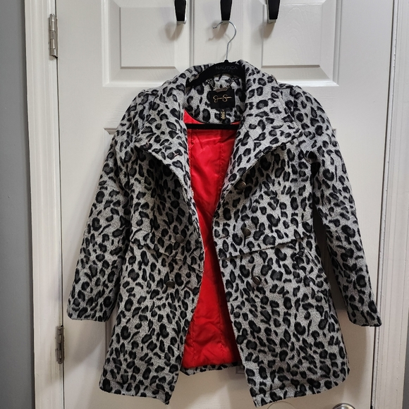 Girls Size 12 EUC Jessica Simpson leopard print coat - Picture 8 of 8
